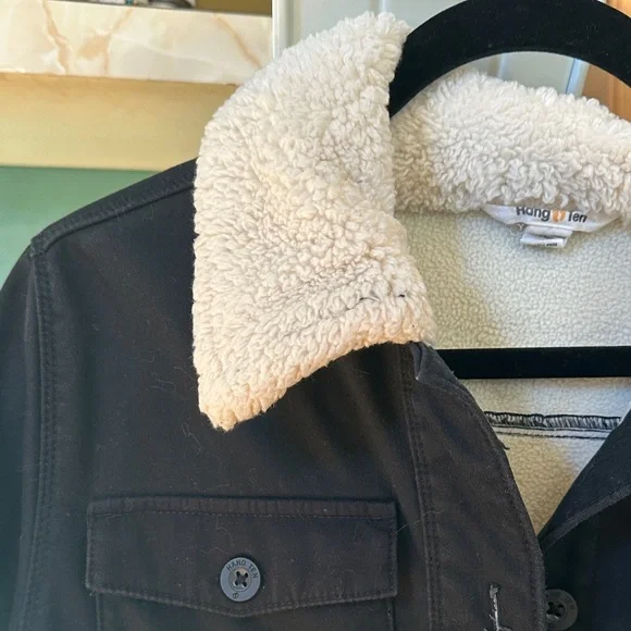 Hang Ten Black Cotton Jacket with Sherpa Lining - Picture 2 of 2